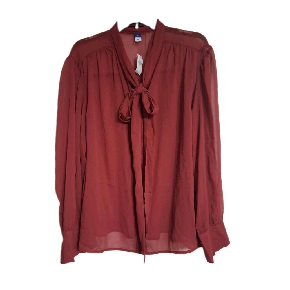 NWT Women's Old Navy Sheer Dressy Long Sleeve Blouse Top Size 3X  N8